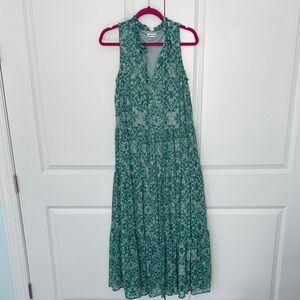 Calvin Klein Green Patterned Sleeveless Maxi Dress